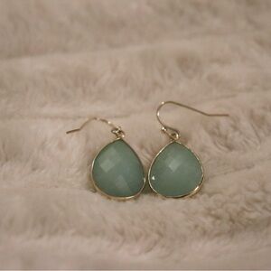 Gold and Turqoise Teardrop Earrings